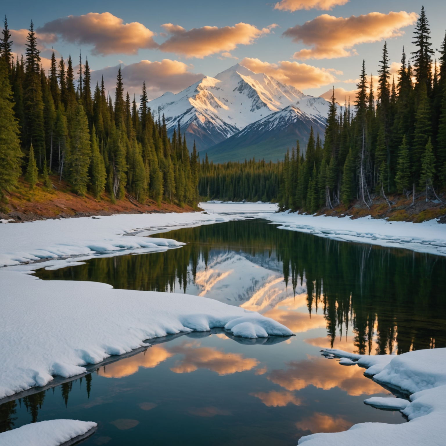 A breathtaking aerial view of Denali National Park from a De Havilland Beaver