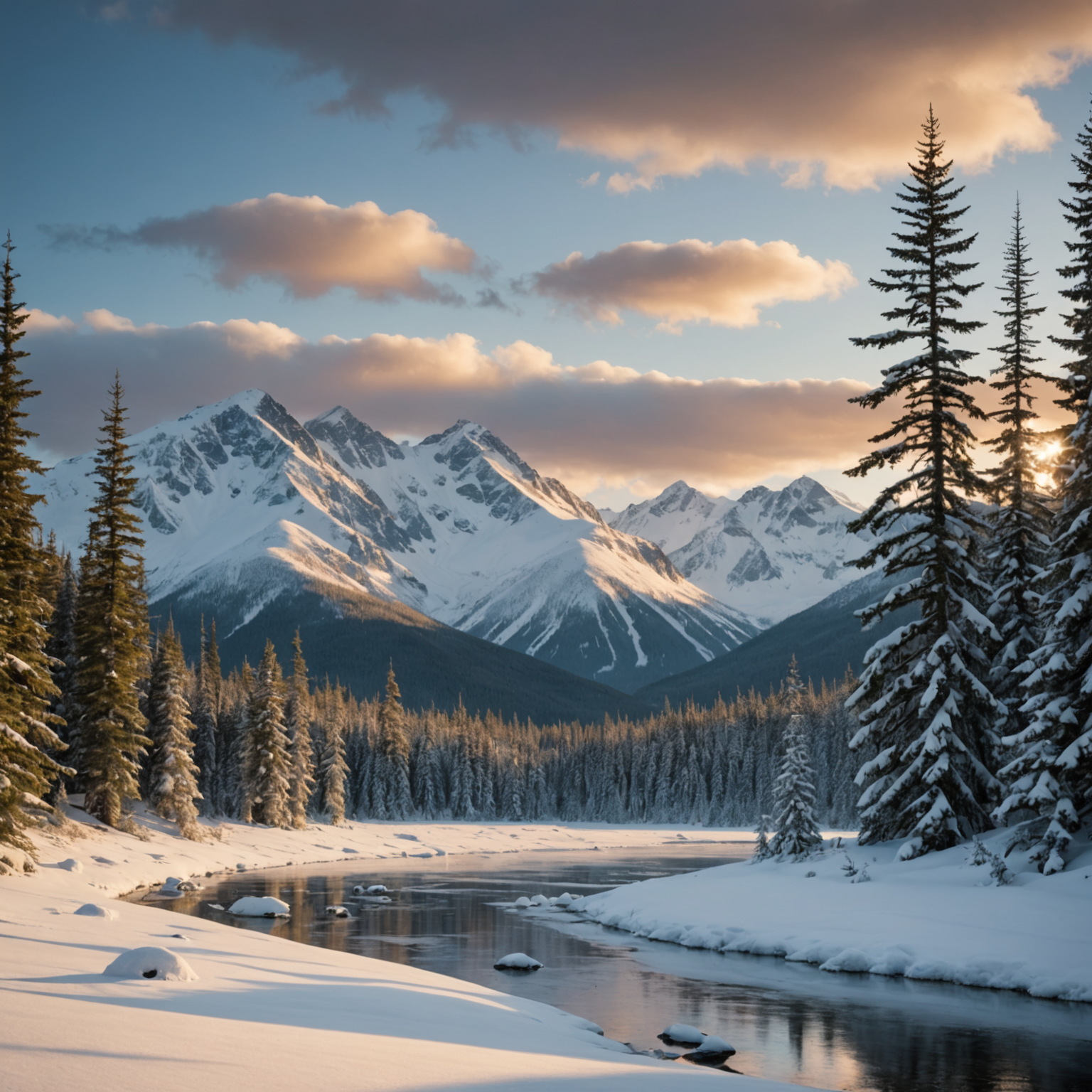 A snow machine on a scenic Alaskan trail