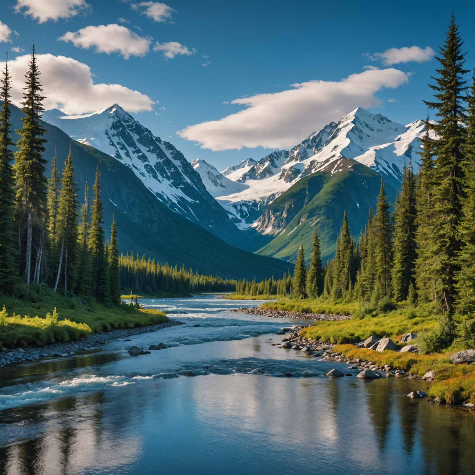 A grizzly bear fishing for salmon in a river