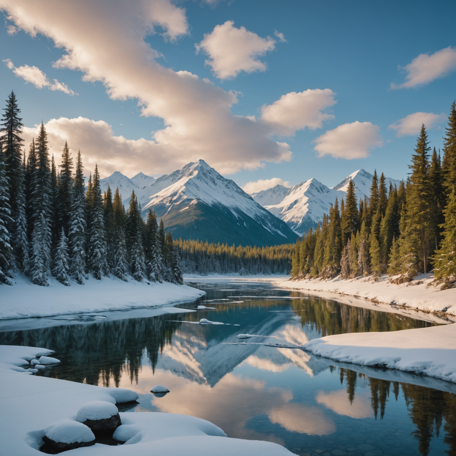 Illustration of Denali with climbers