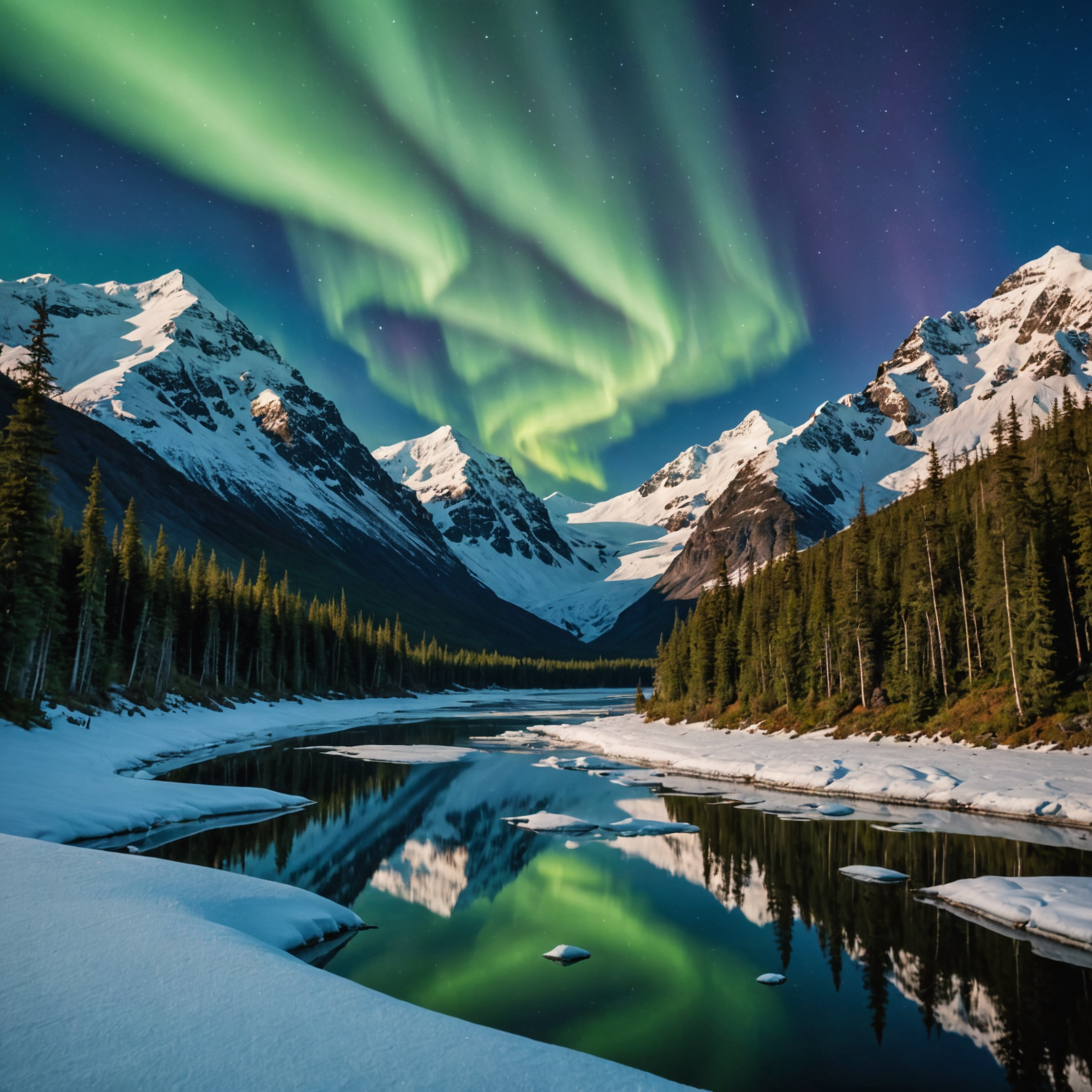 A grizzly bear fishing for salmon in an Alaskan river
