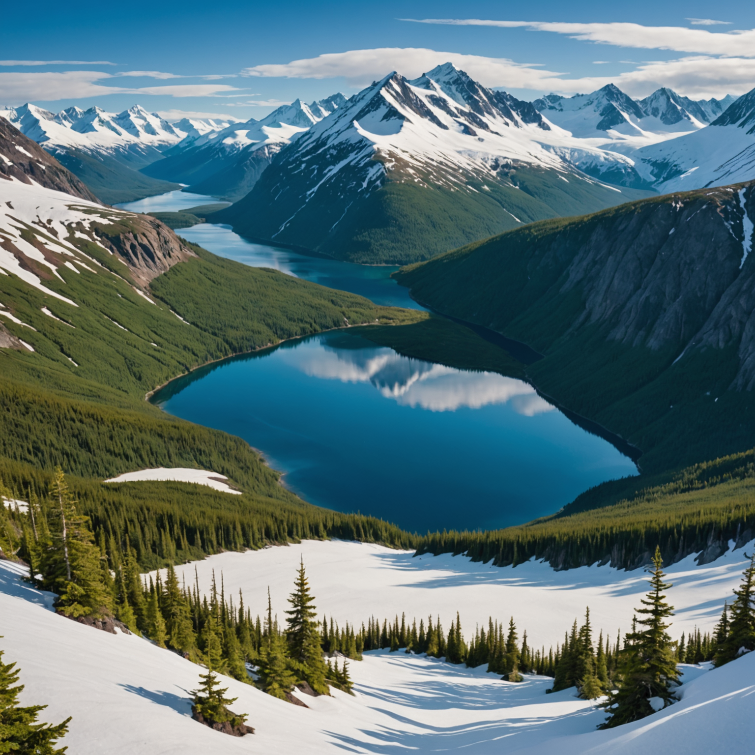 wide view of Alaskan mountains and valley