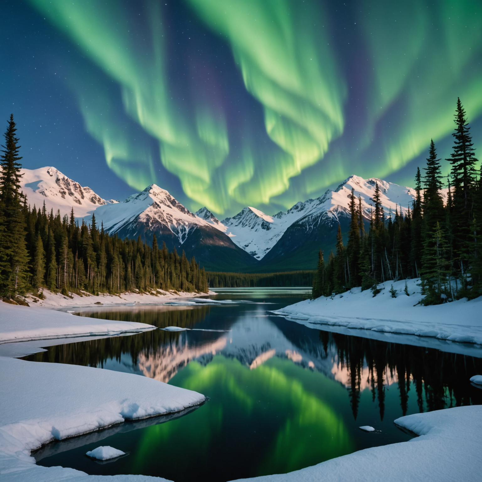 Snowmobiling through Alaskan snowfields