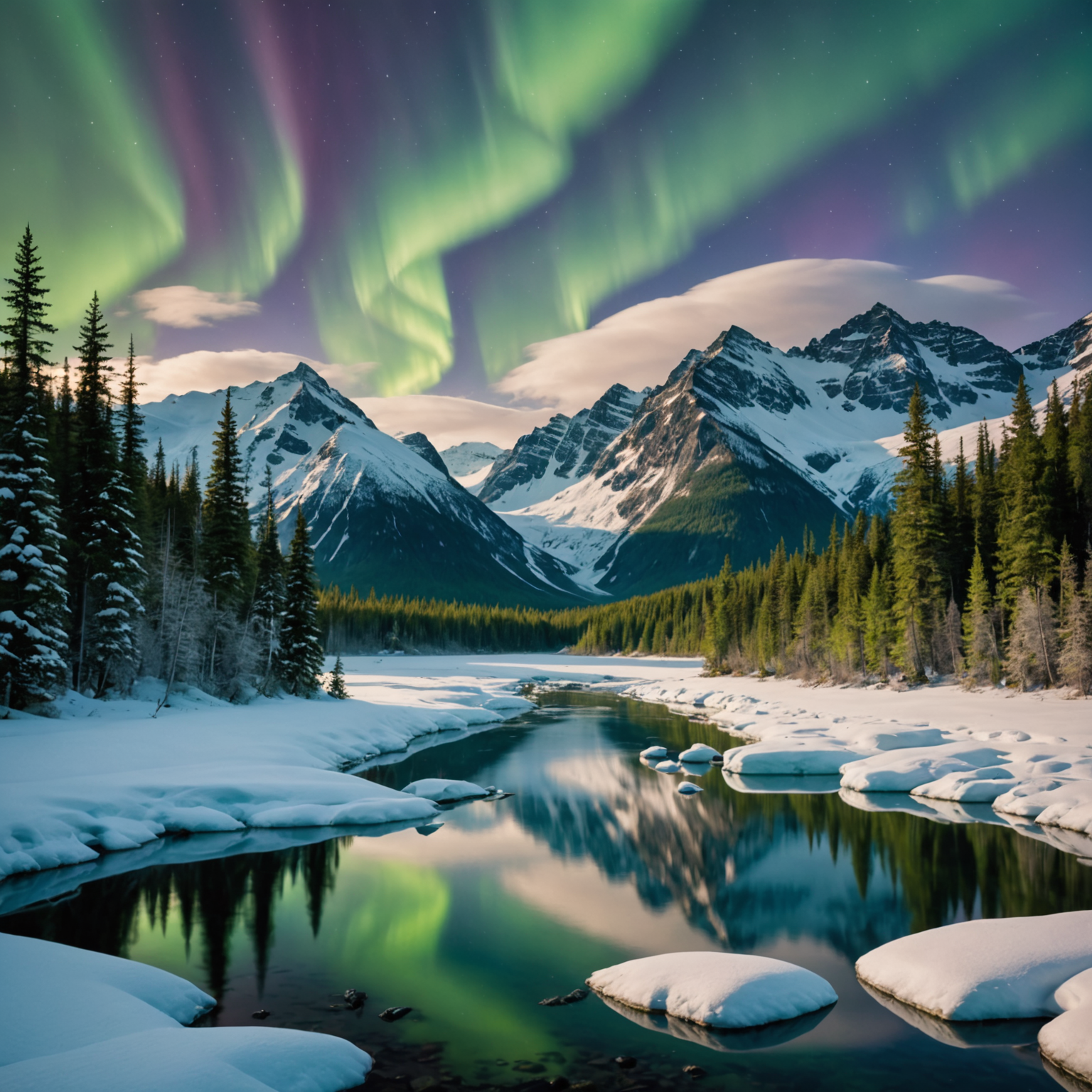 A grizzly bear fishing for salmon in an Alaskan river