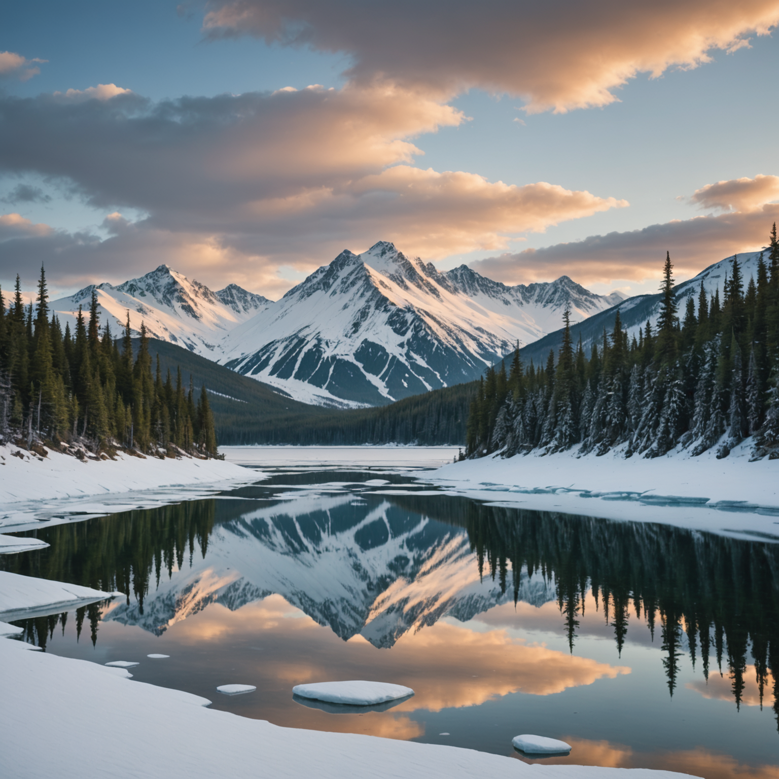 An adventurer wearing layered outdoor apparel, standing against a backdrop of Alaskan mountains.