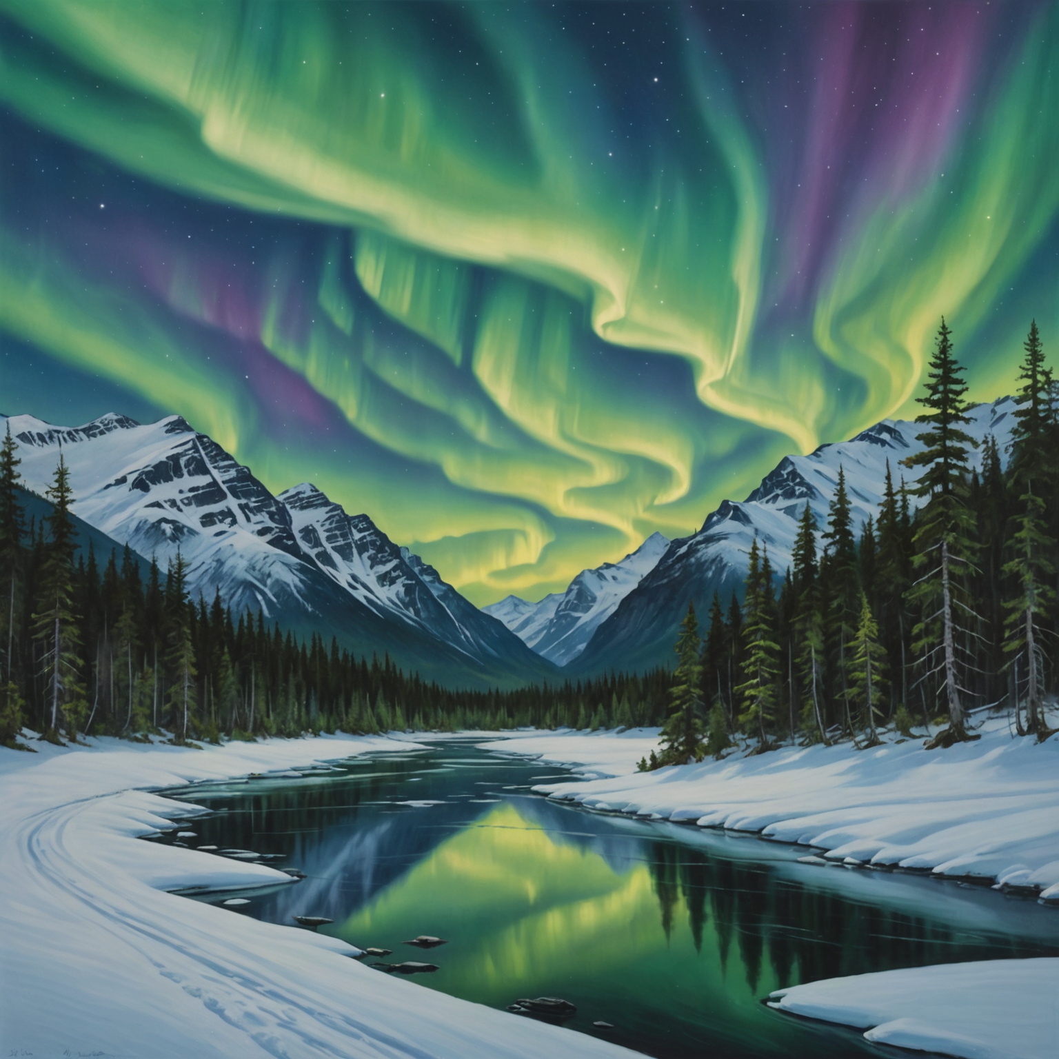 A scenic view of an Alaskan river, perfect for fishing