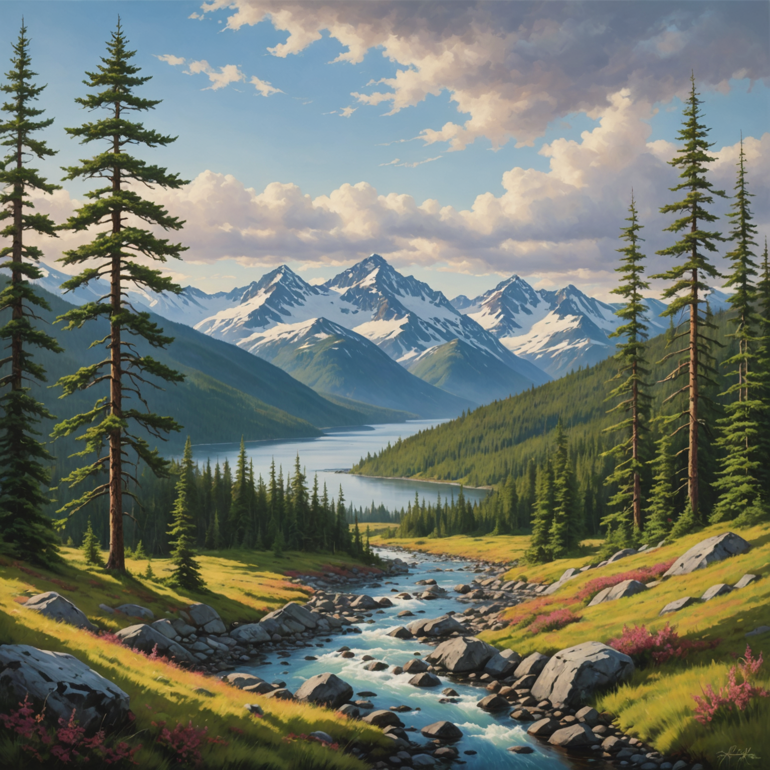 A serene scene from Bear Mountain Trail, showcasing the lush greenery and distant mountain peaks.