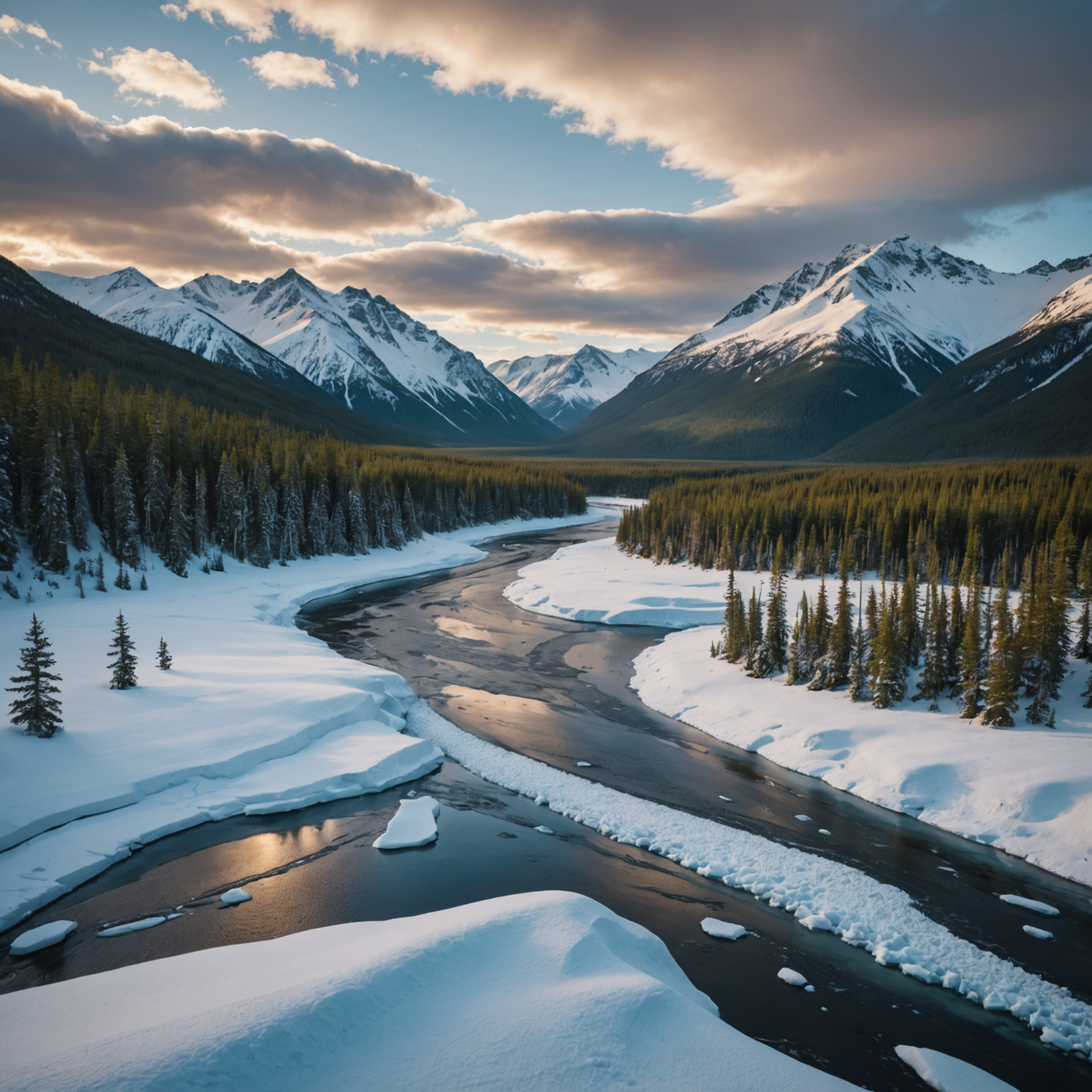 A stunning view of a glacier near Anchorage, with hikers exploring the ice fields.