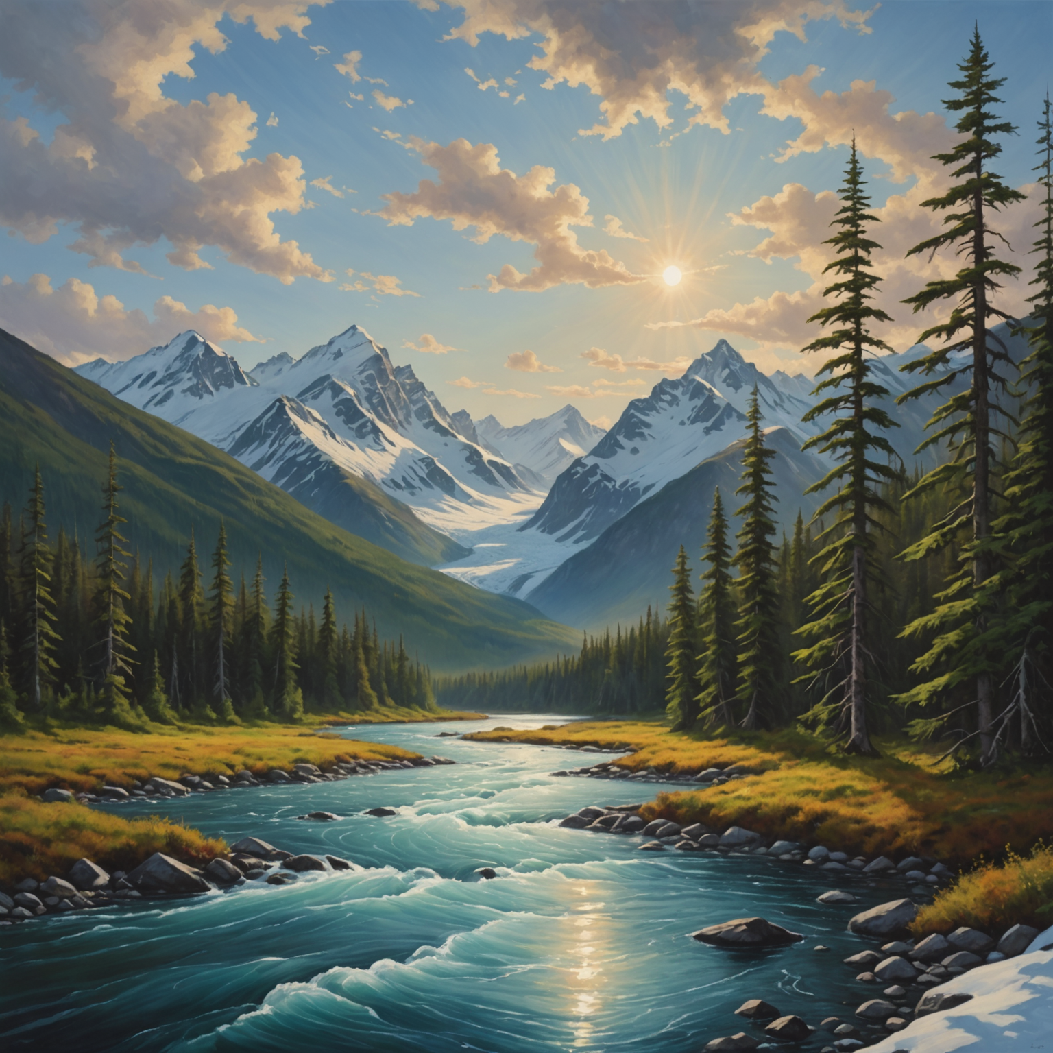 Family on an ATV adventure in Alaska