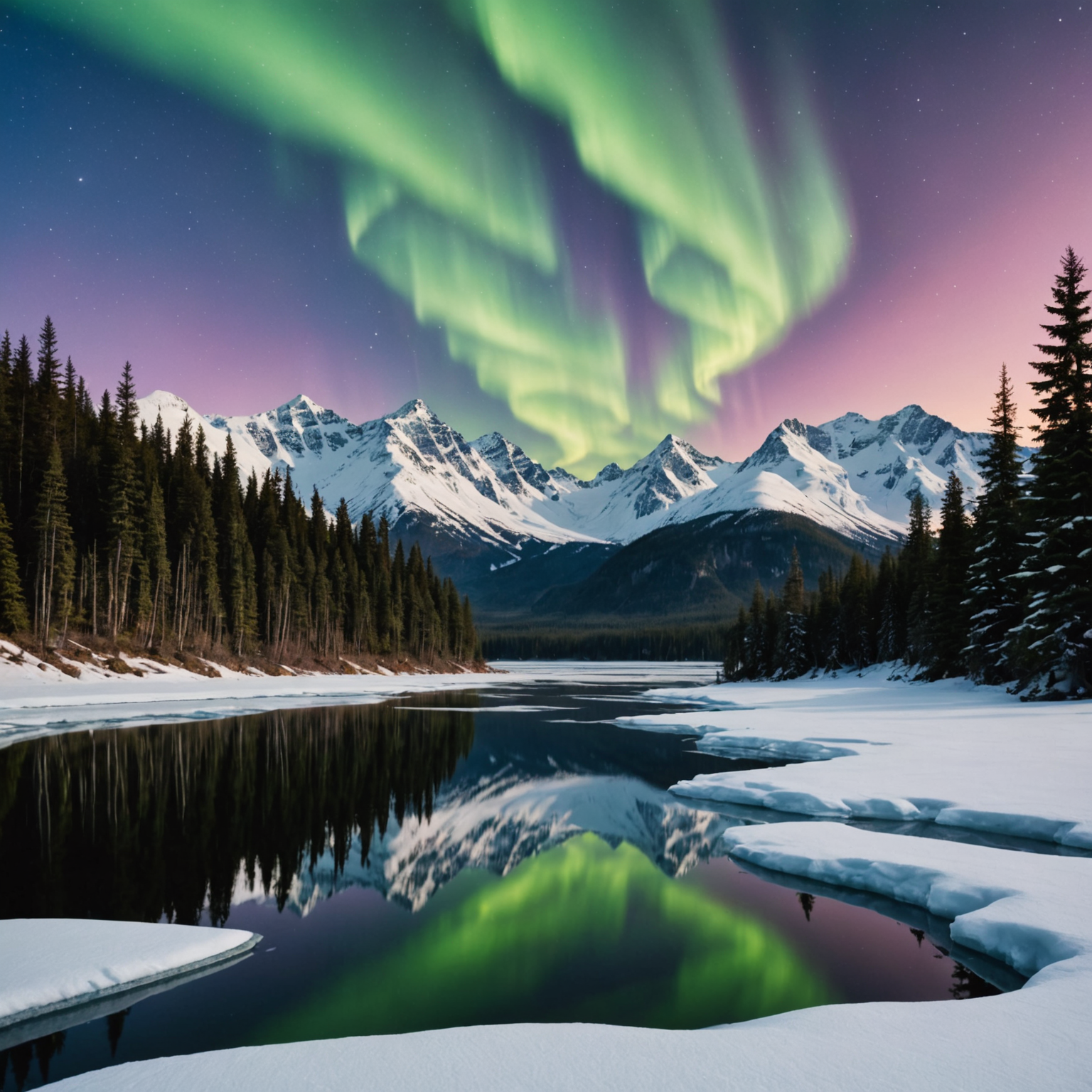 A family enjoying a winter evening inside a cozy Anchorage cabin, with a warm fireplace and snow visible outside the window.