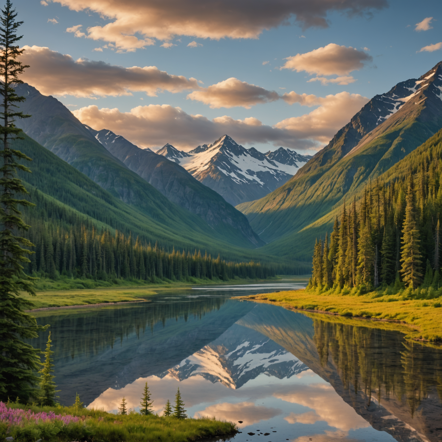 Angler with fly fishing gear standing by the Kenai River