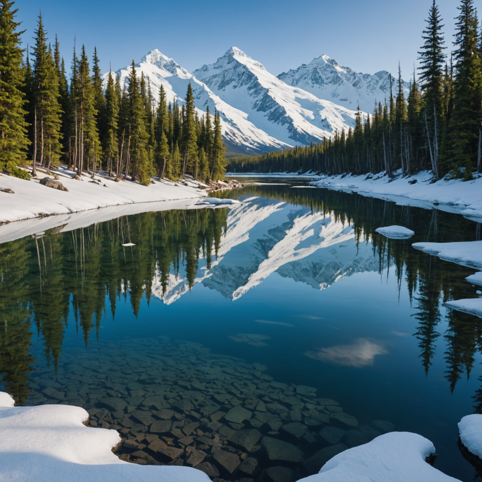 A hiker standing at the edge of the Harding Icefield, surrounded by vast, snowy expanses under a clear blue sky.