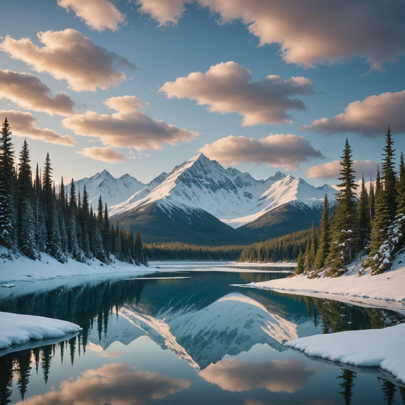 A group of sledders navigating a pristine Alaskan snowfield with a guide leading the way.