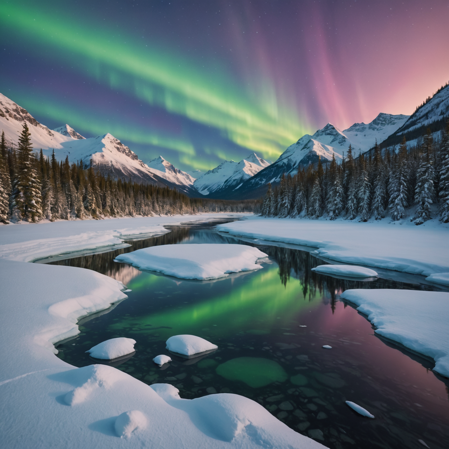 A cozy cabin surrounded by snow with Exit Glacier in the background