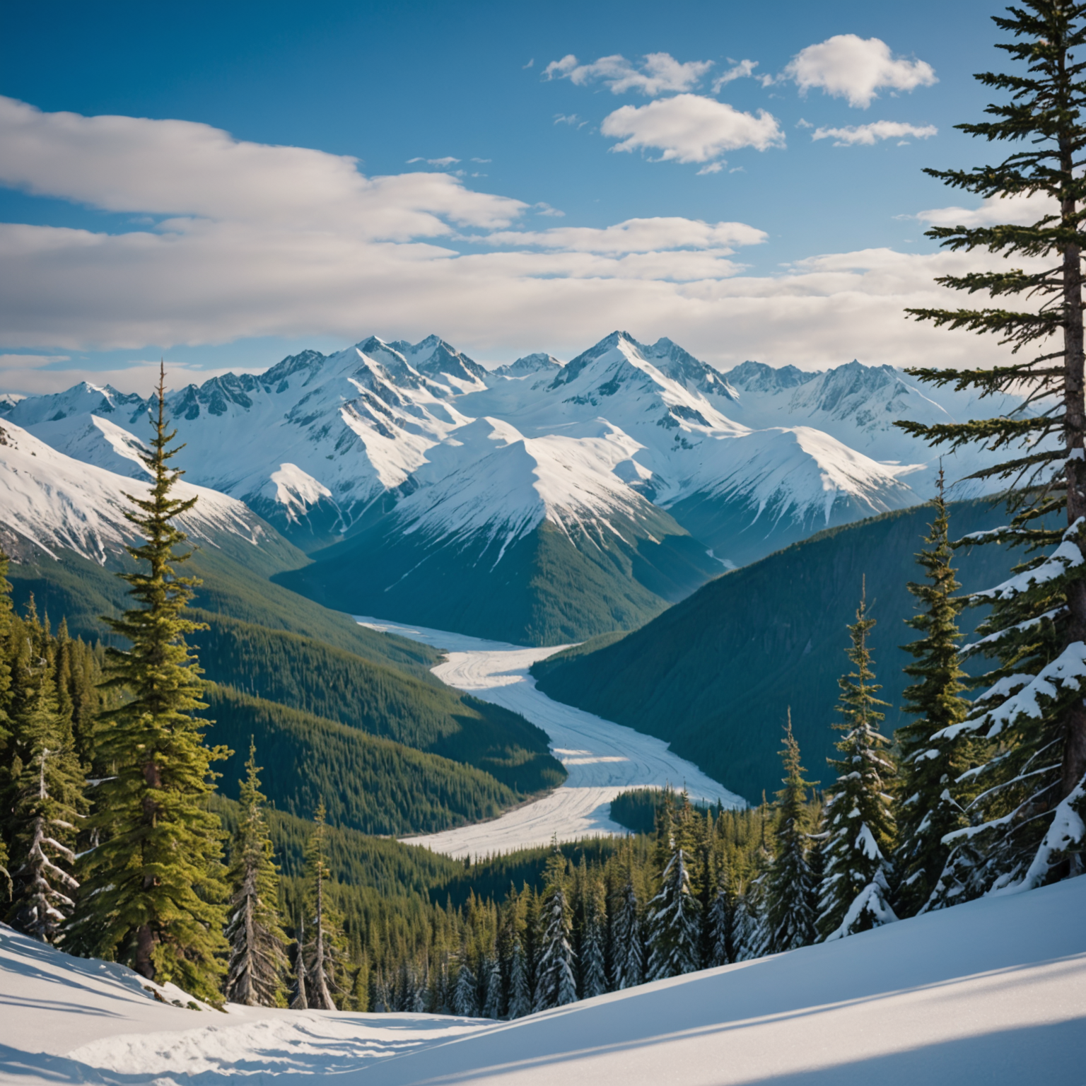 A luxury chalet in Girdwood with mountain views in the background.