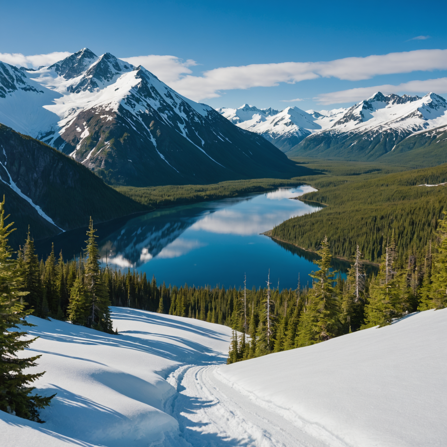 An aerial view of Homer with the coastline and mountains in the background