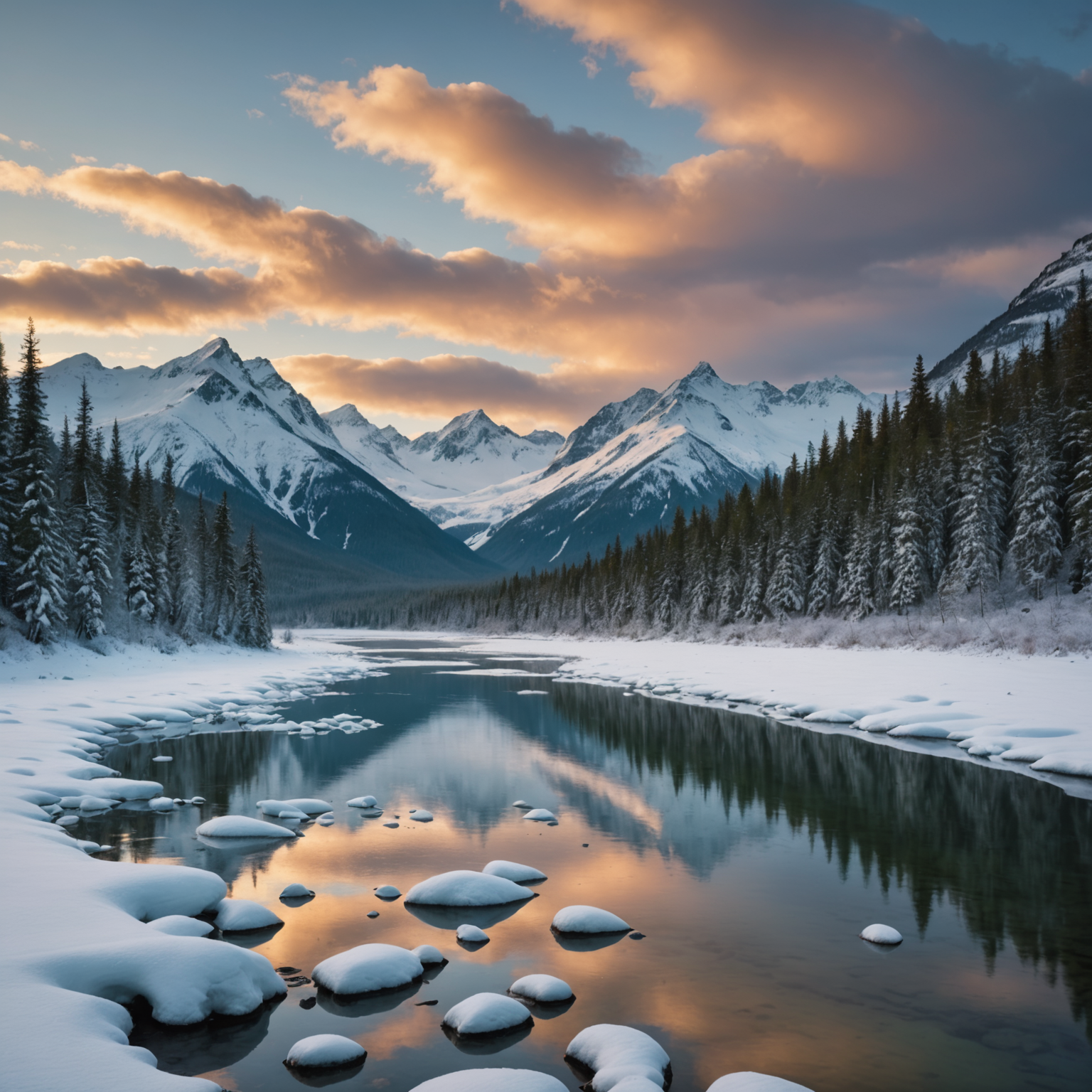 Snow-covered mountains and glaciers near Anchorage