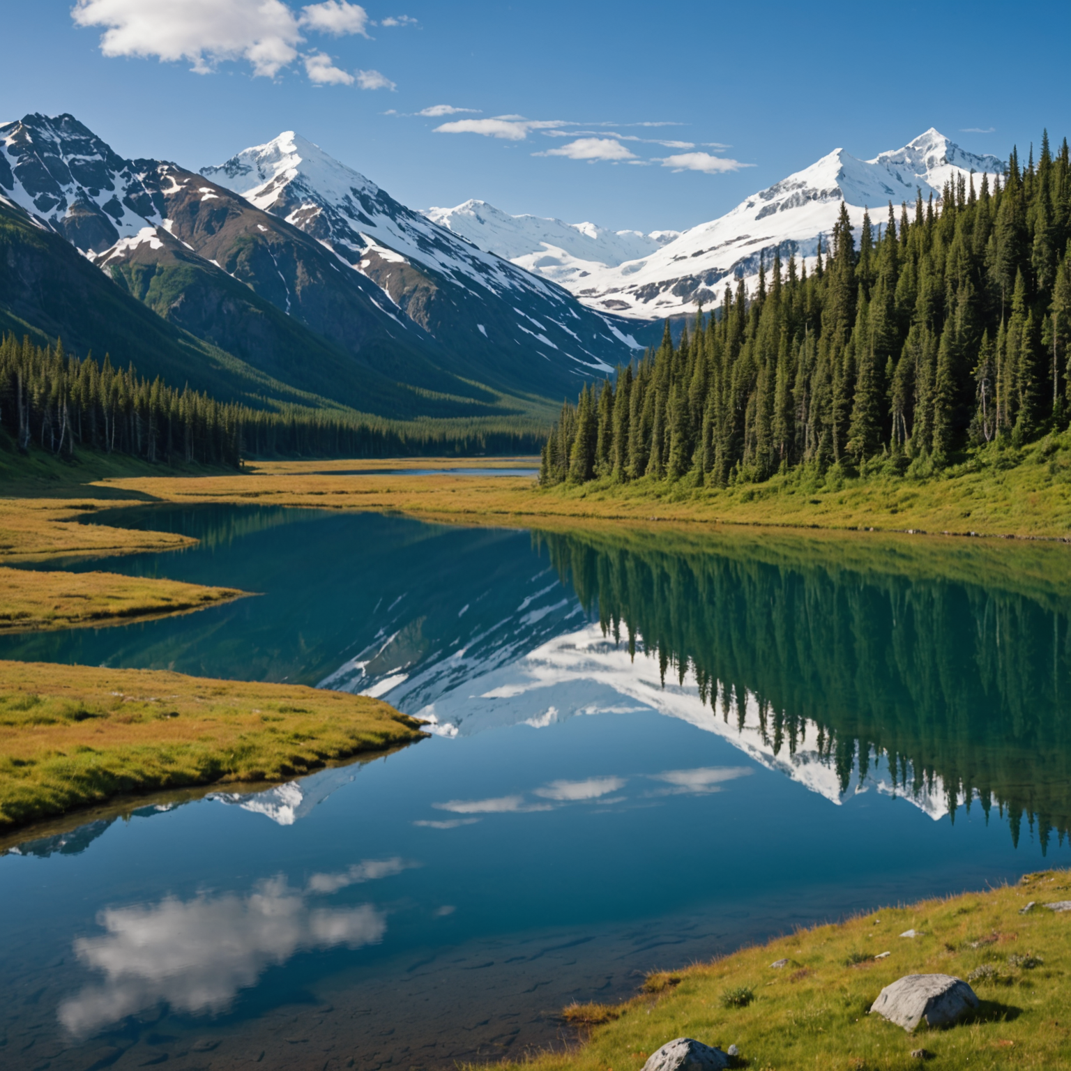 A family fishing on the shores of Knik Lake with mountains in the background.