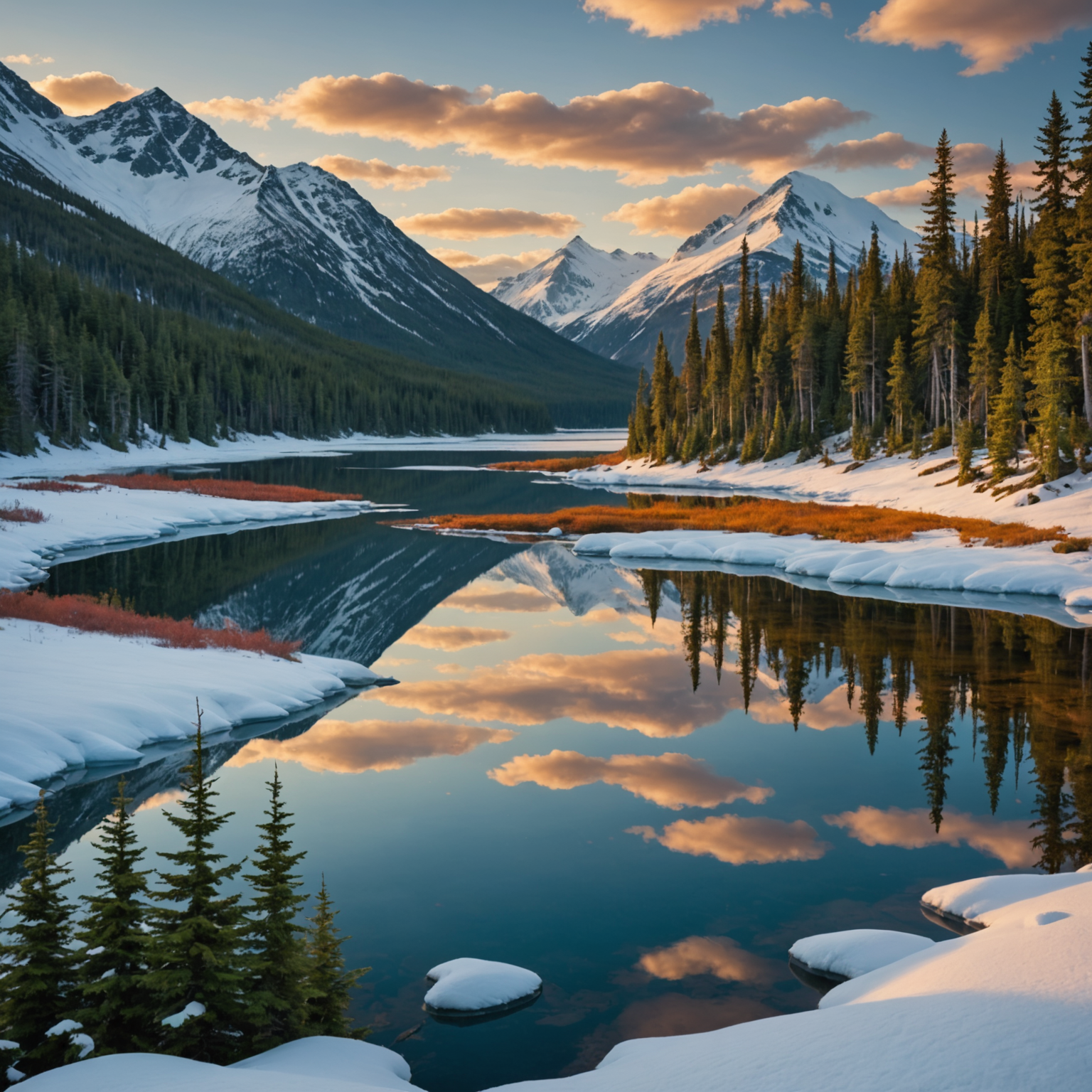 A person layered in winter gear, including a ski mask, enjoying a snowy Alaskan landscape