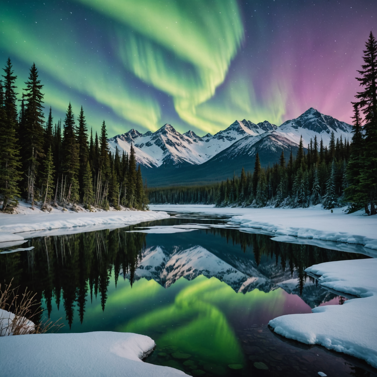 wide view of Alaskan mountains and valley