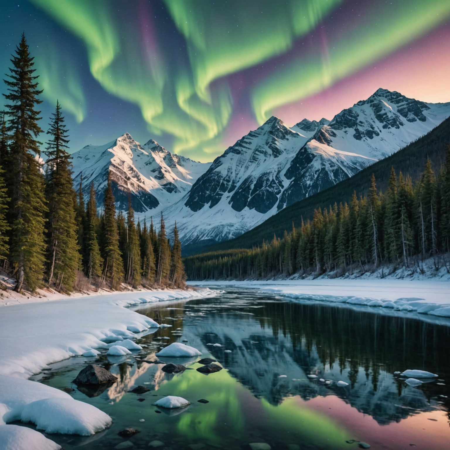 A grizzly bear fishing for salmon in an Alaskan river