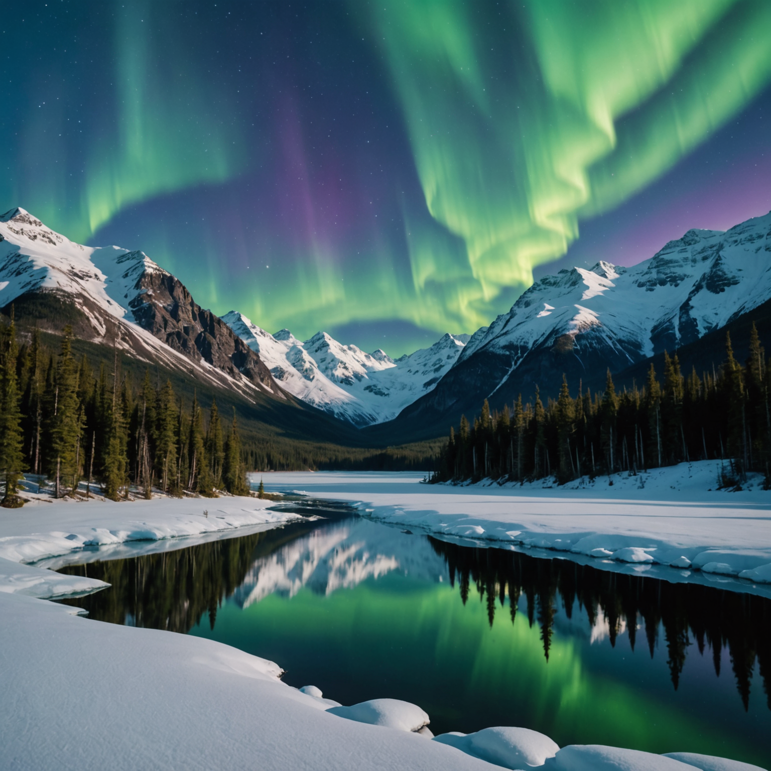 A rustic cabin nestled in the Alaskan wilderness, surrounded by snow-capped mountains.