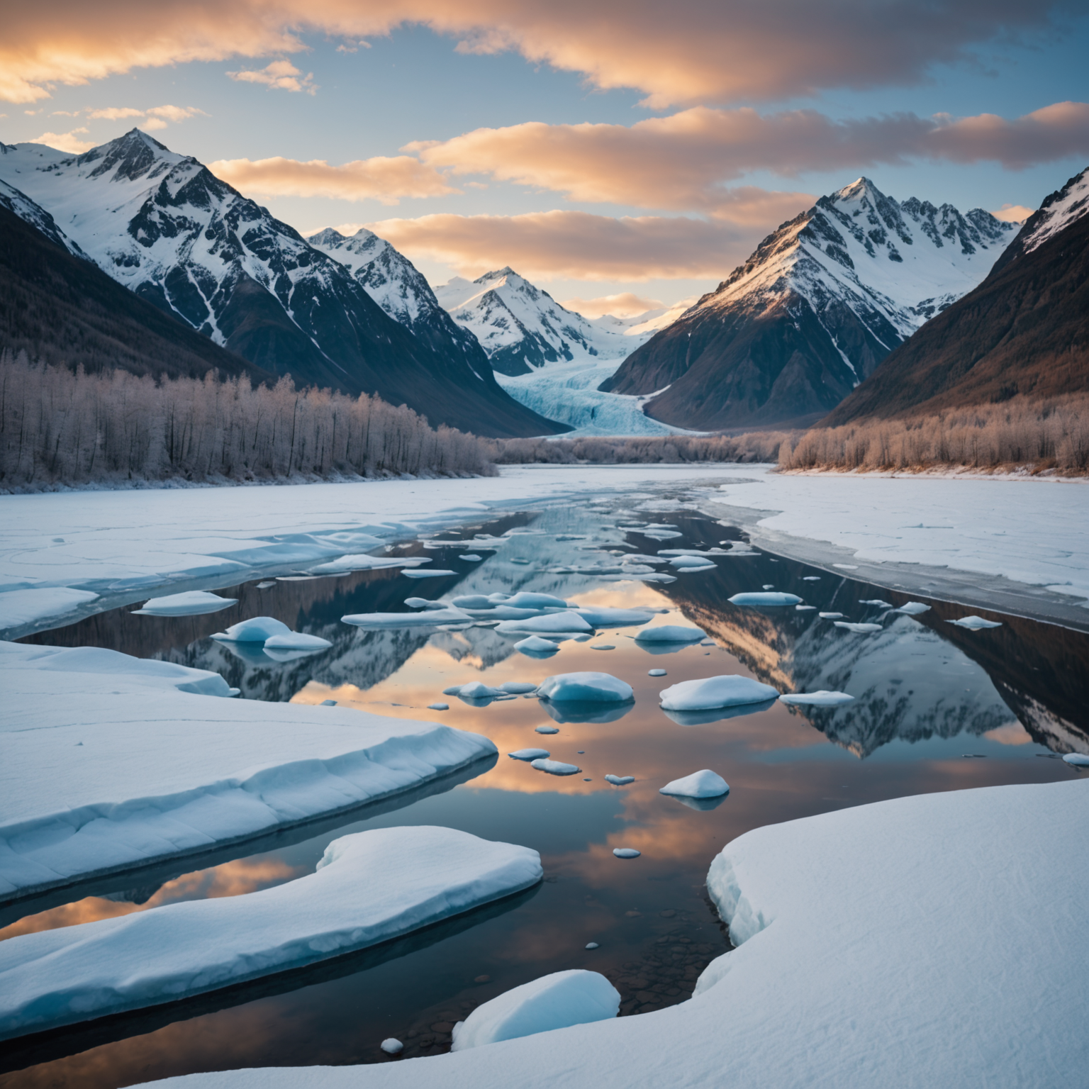 A view of the Spencer Glacier from the train