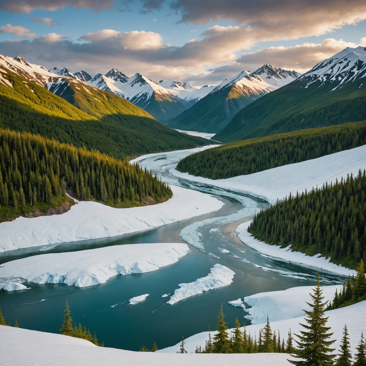 A group of people enjoying a dog sledding adventure in Alaska near their vacation cabin
