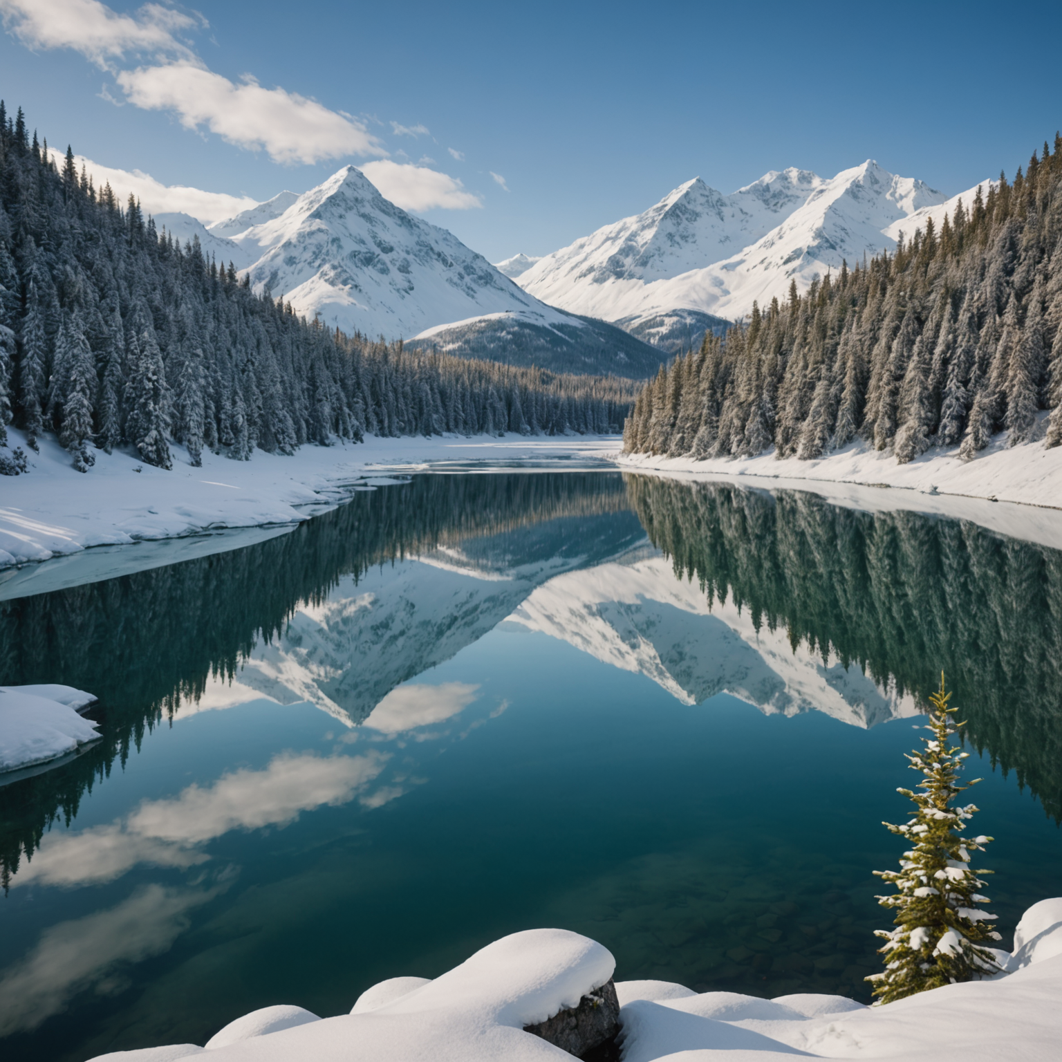 An ATV parked beside a pristine Alaskan lake, surrounded by forest