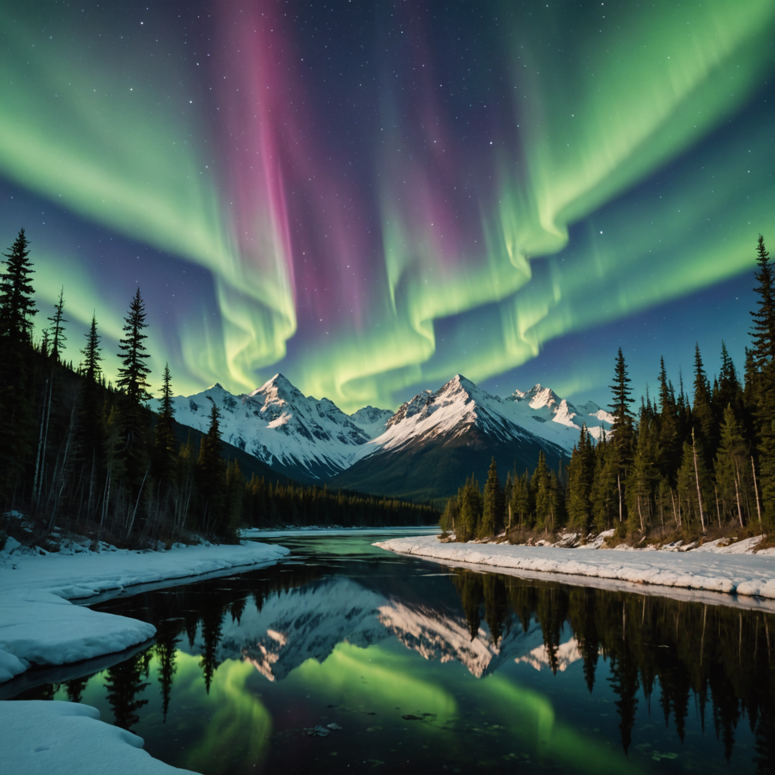 A custom ATV with enhanced features parked in front of a majestic Alaskan mountain range.
