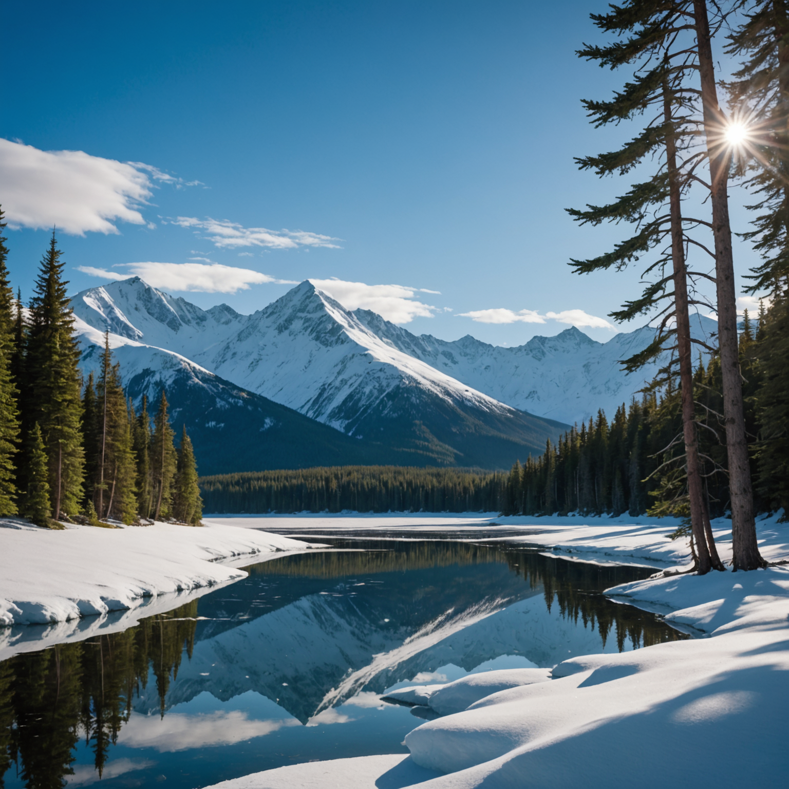 Hikers on the Lost Lake Trail with snow-capped peaks in the background