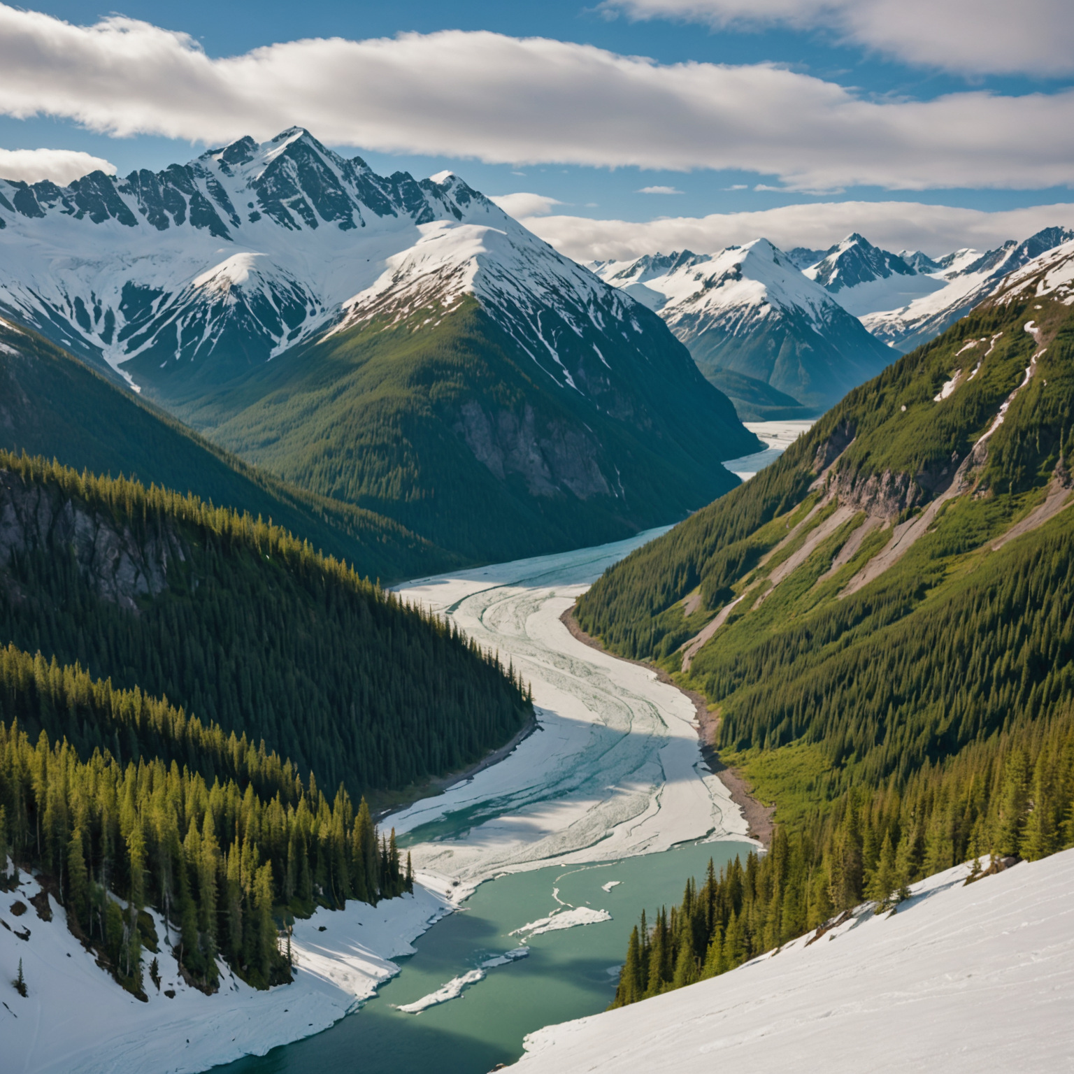 A stunning view of climbers on the Matanuska Glacier, showcasing the vast expanse of ice and surrounding mountain peaks.