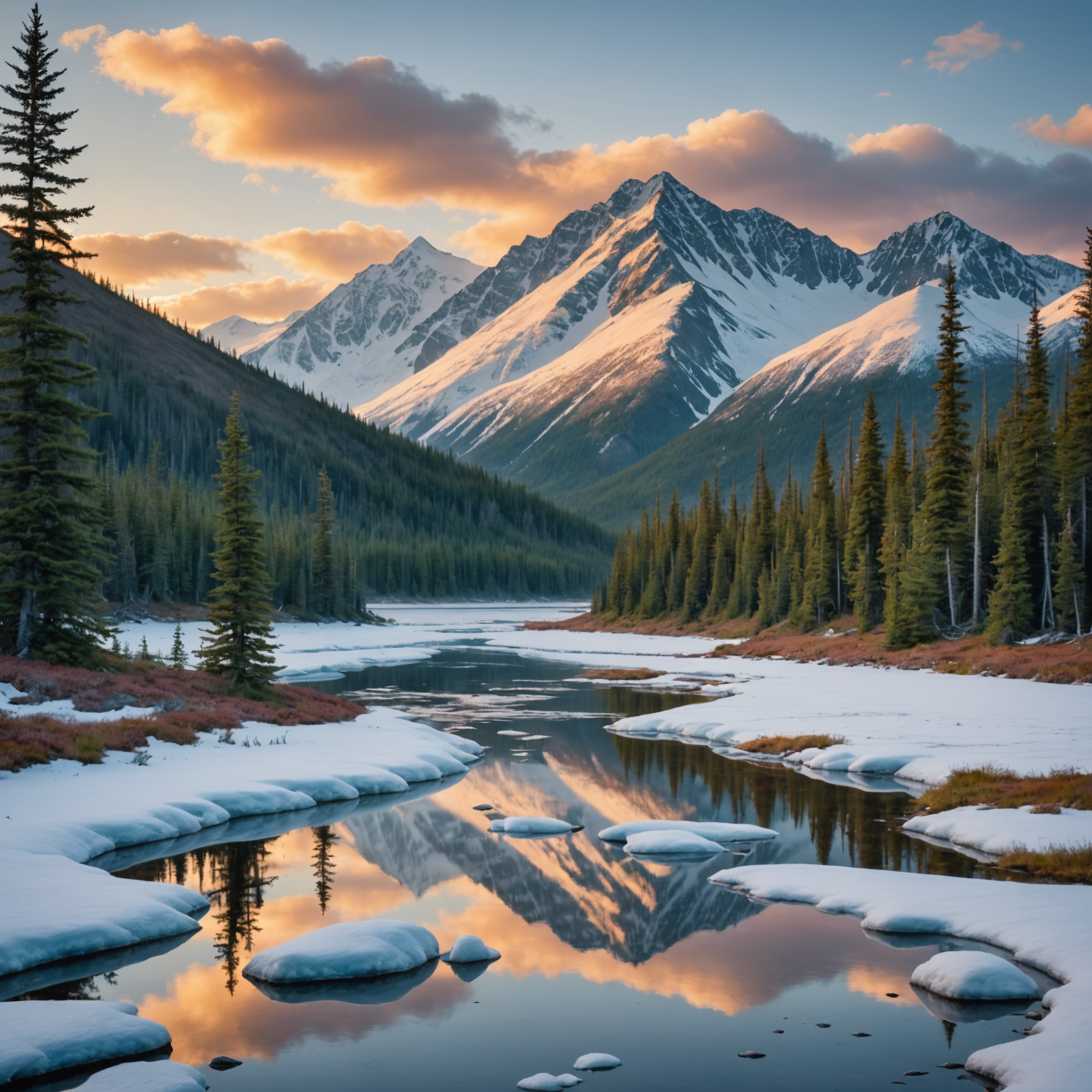 Adventurers kayaking through the tranquil waters of an Alaskan fjord under the Aurora Borealis.