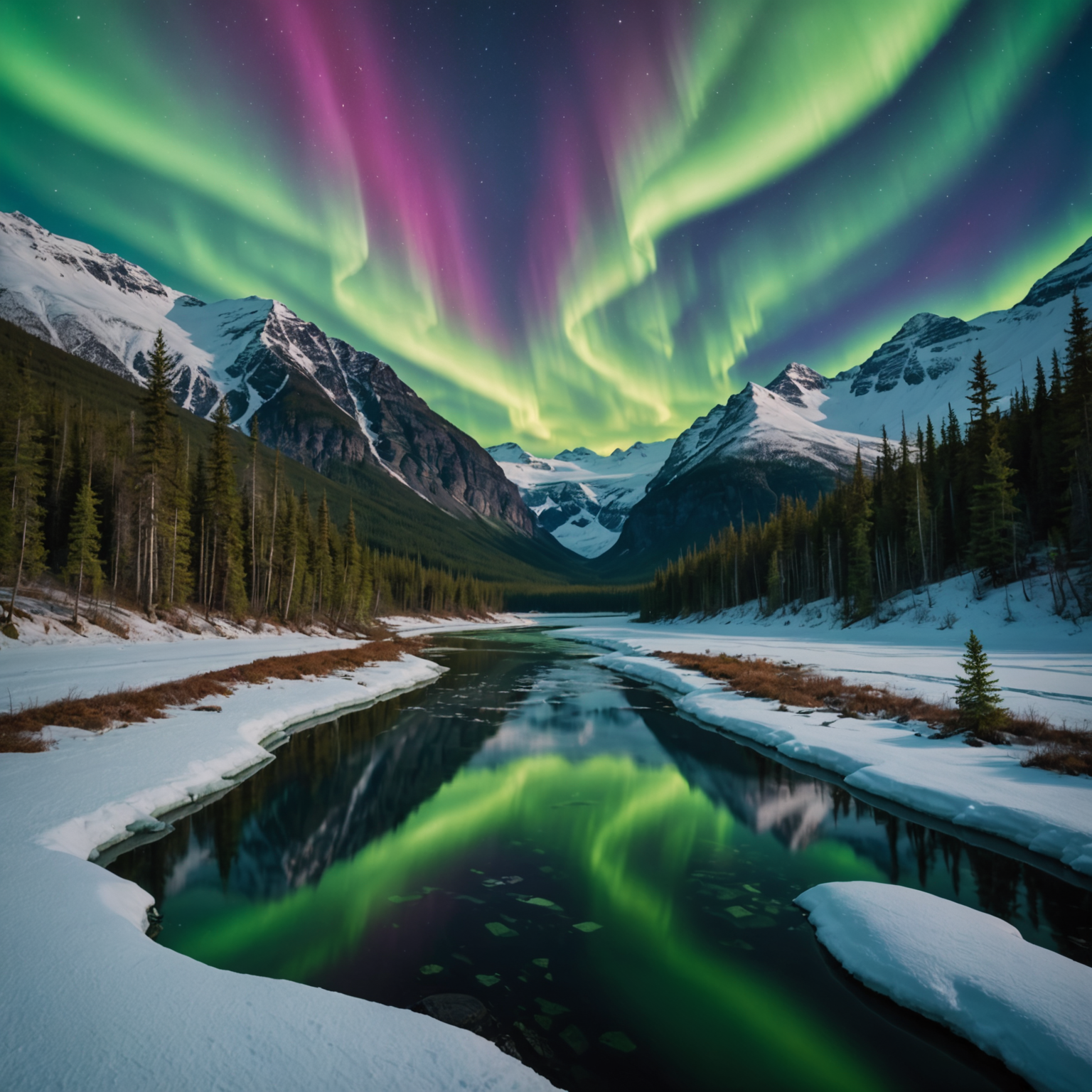 wide view of Alaskan mountains and valley