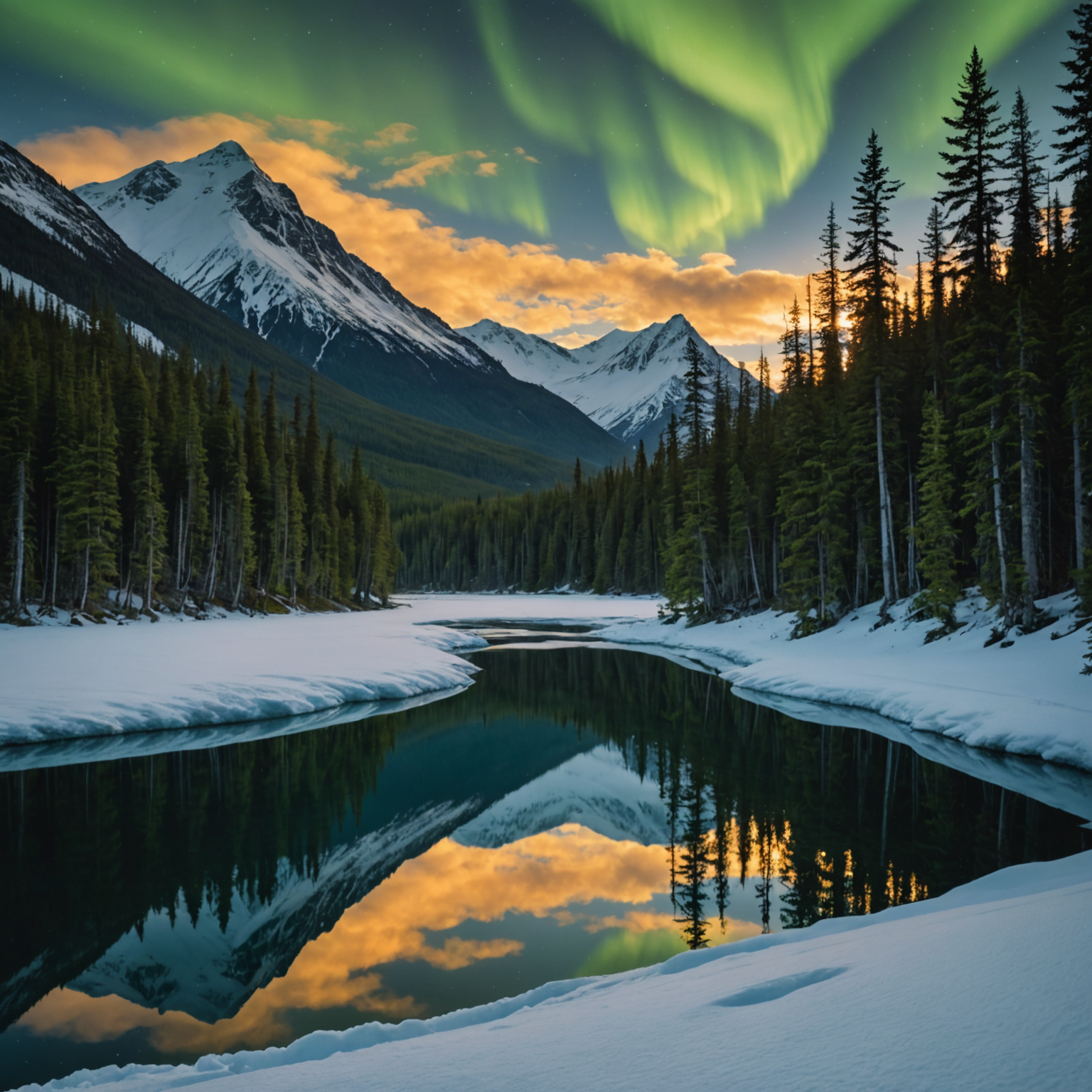 wide view of Alaskan mountains and valley