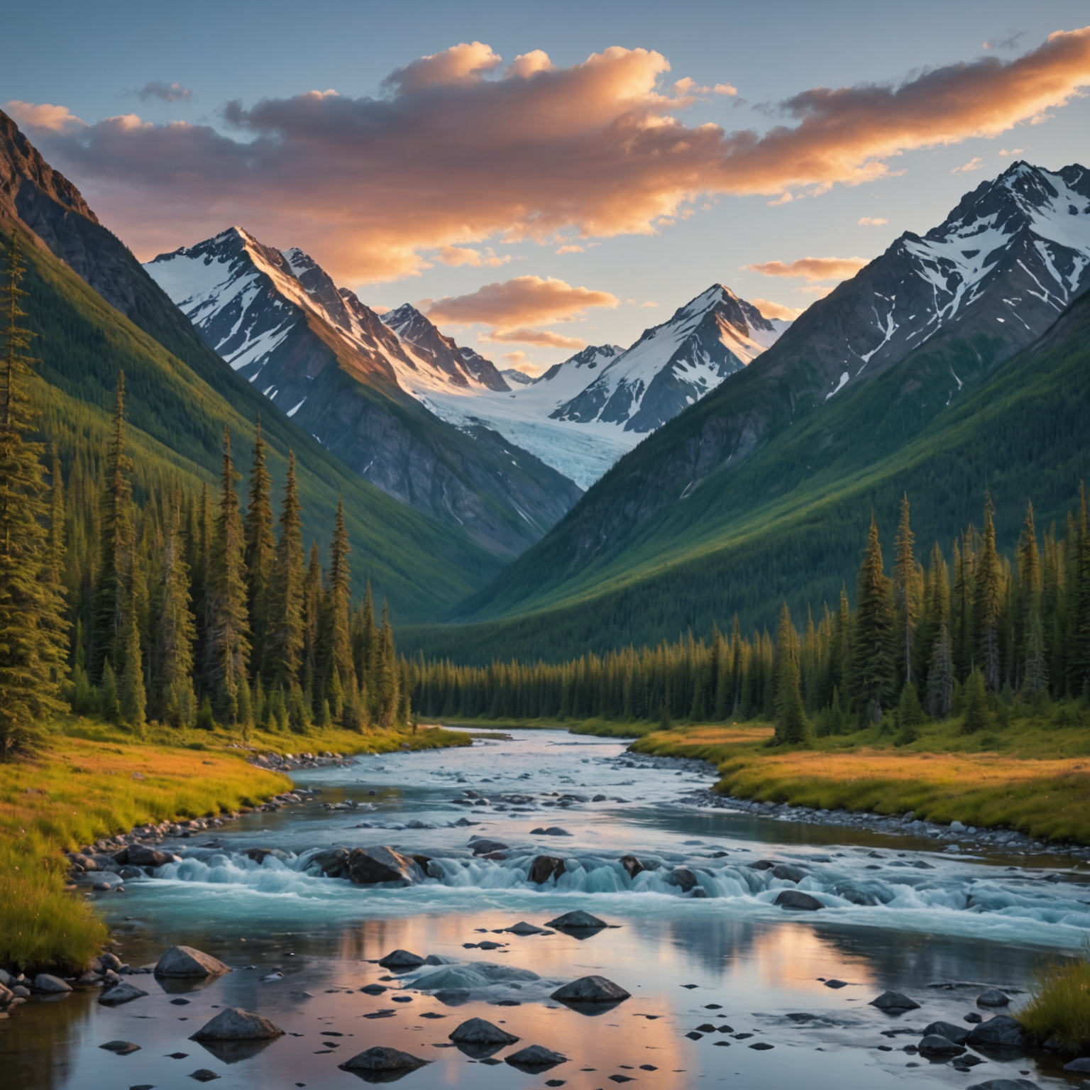 A vibrant sunset over Resurrection Bay, with kayakers silhouetted against the colorful sky.