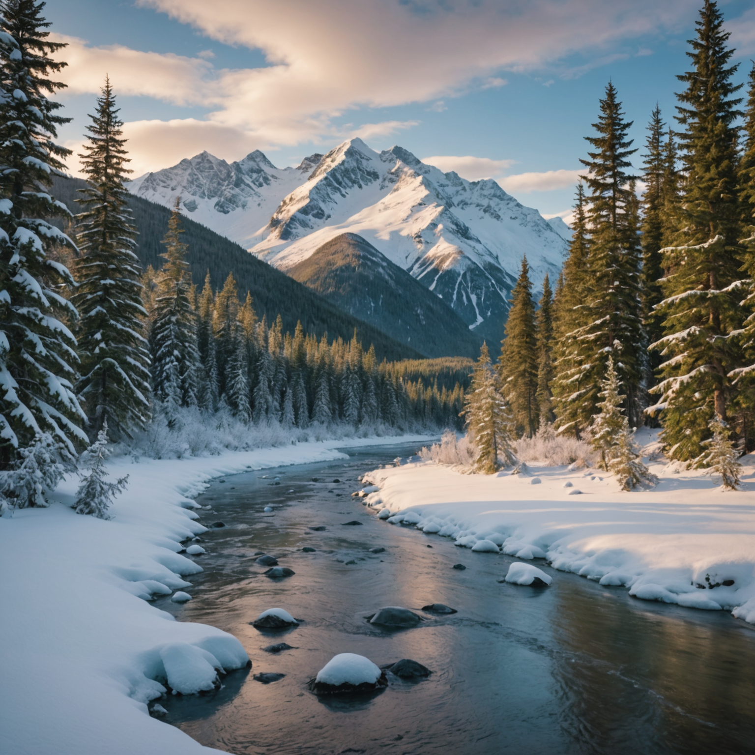 A cozy cabin nestled in the snowy landscape of Hatcher Pass.